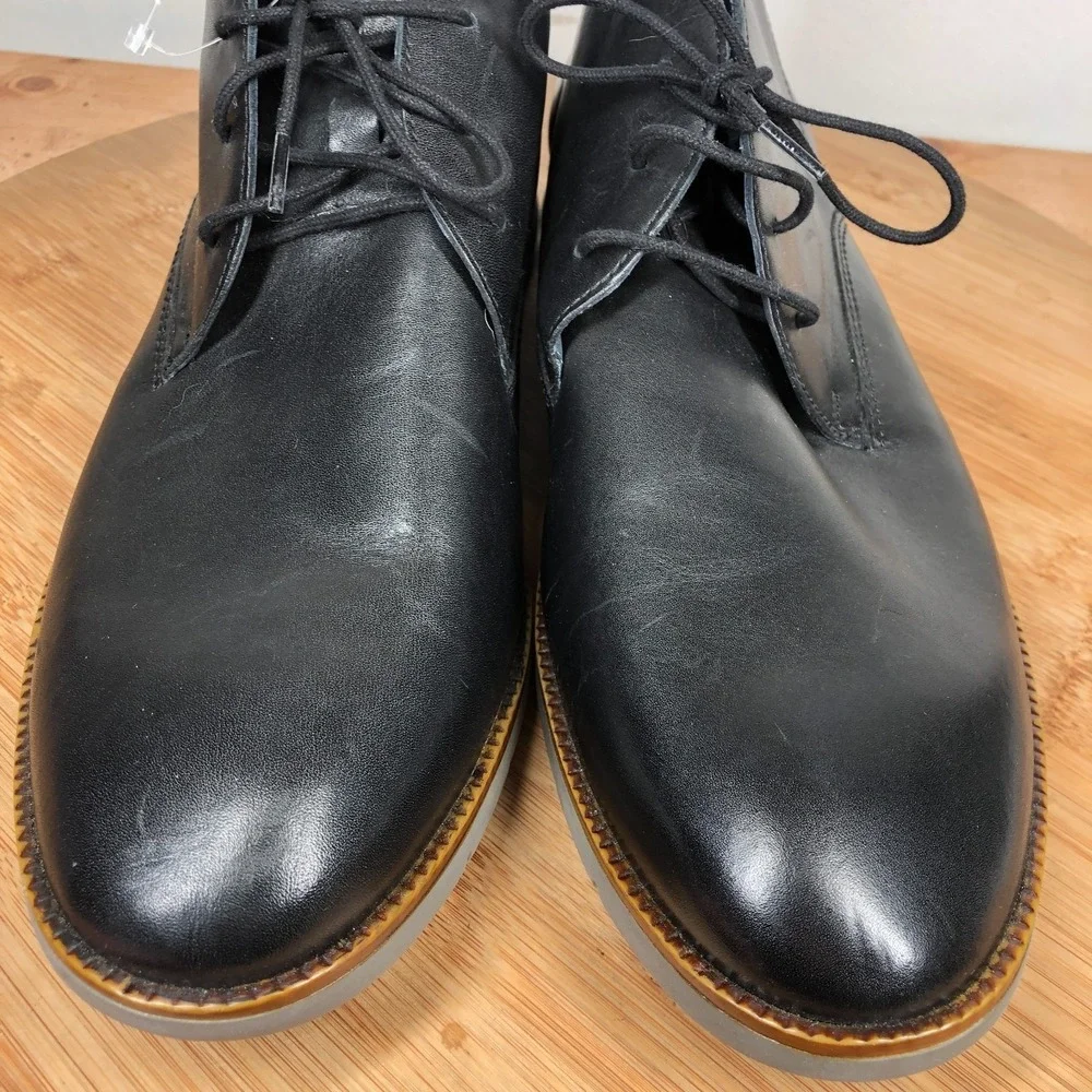 Josef Seibel Mens size 12.5 shoes Black Leather Casual work chukka boots